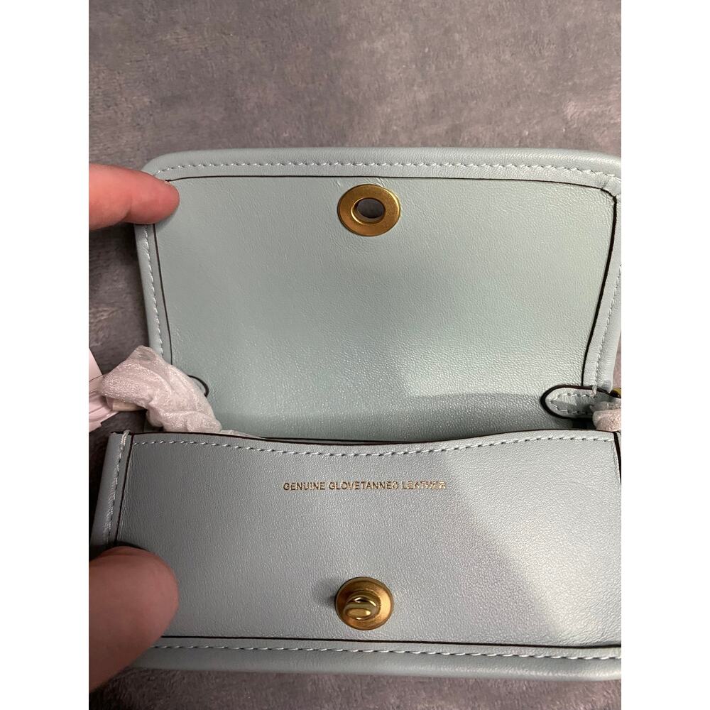 Coach Dinky Bag 14 Light Blue Leather Gold Crossbody Preppy Chic Luxury NWT - Picture 3 of 10